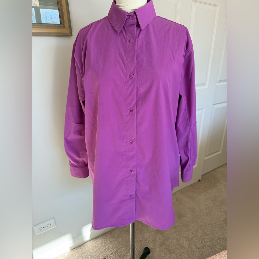 ATHLETA Oversized Pink Poplin Shirt